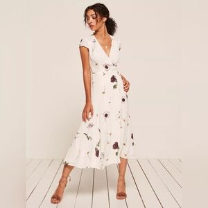 Reformation Carina Wrap Floral Midi Dress Size XL